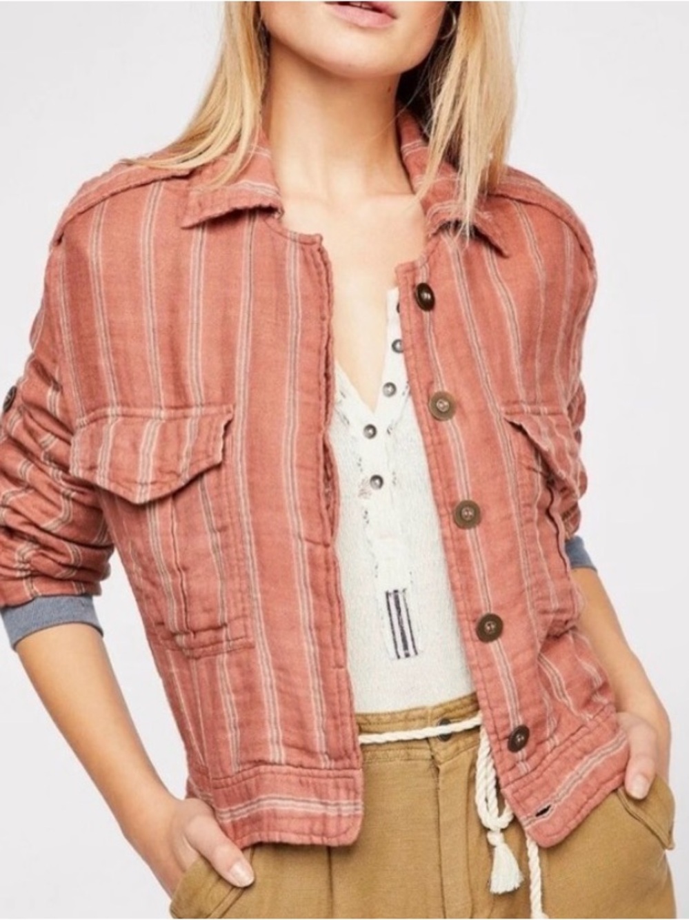 🌺Free People FP One Officer Jacket Top Buttondown🌸🌺